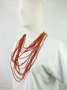 Leatherweave Necklace (Burnt Orange)