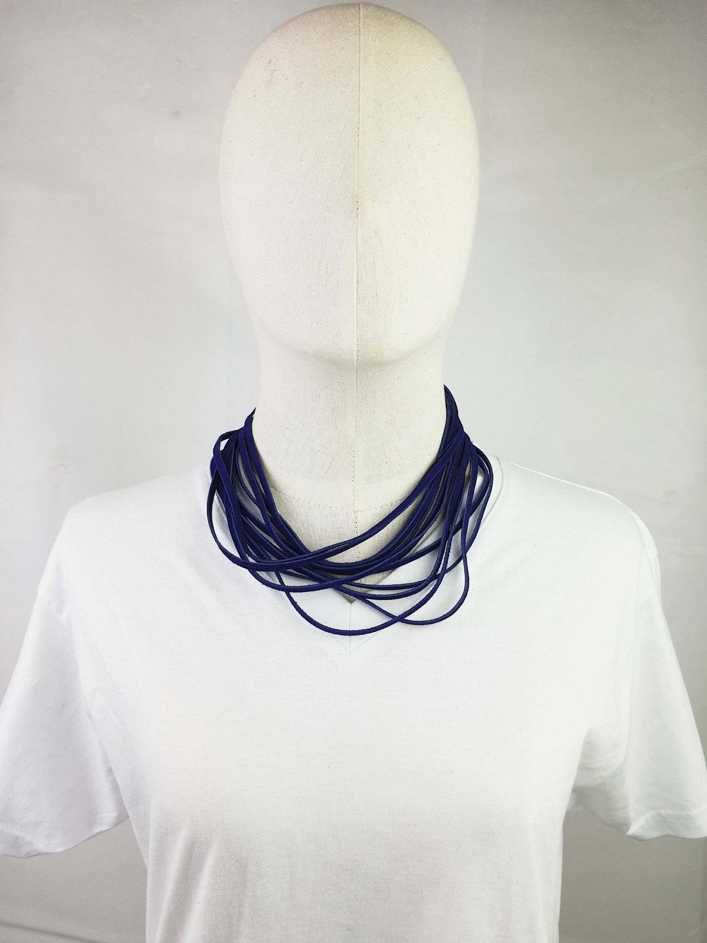 Leatherweave Necklace (Blue)