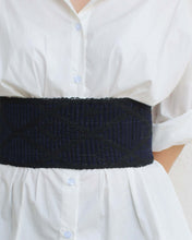 Load image into Gallery viewer, Leatherweave Belt (Black &amp; Midnight Blue)
